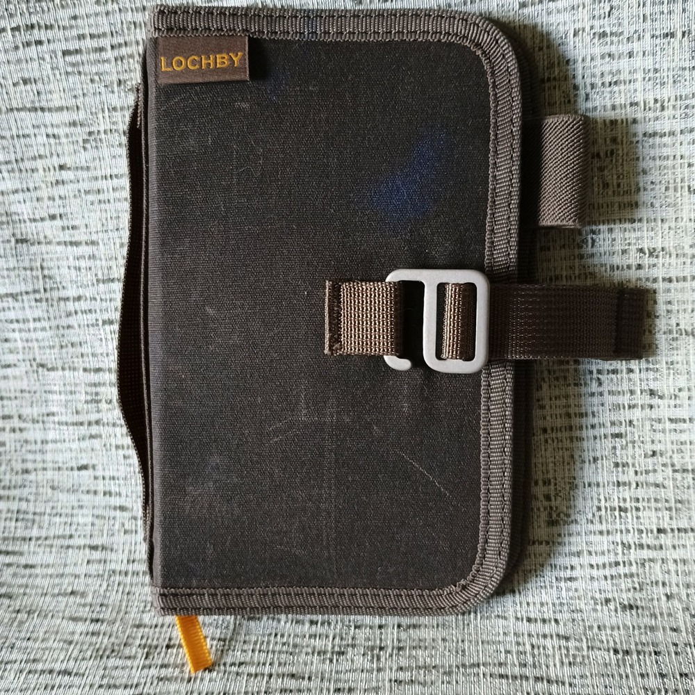 LOCHBY Mini Pocket Journal Brown Waxed Canvas Cover Dot Grid Notebook